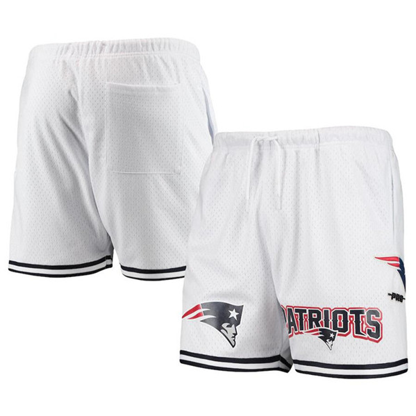 Men's New England Patriots White Mesh Shorts